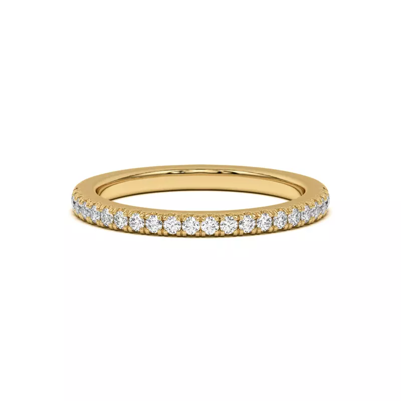 18K Yellow Gold Penny Pavé Diamond Band