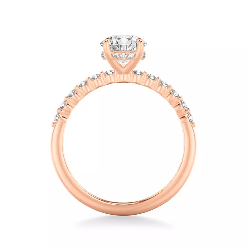 14K Rose Gold Bliss Petite Shared Prong Diamond Engagement Ring