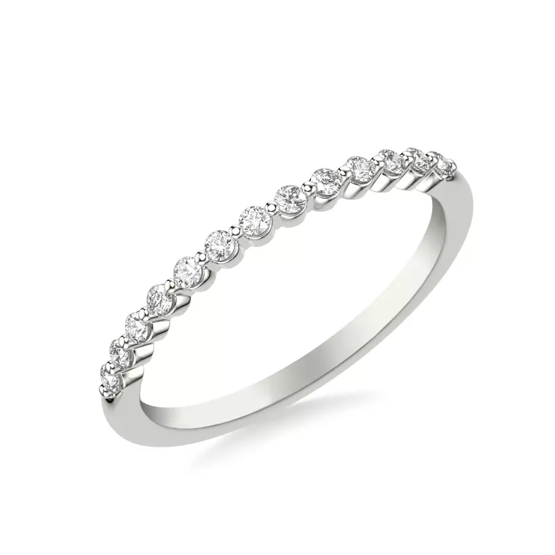 18K White Gold Bliss Petite Shared Prong Diamond Band