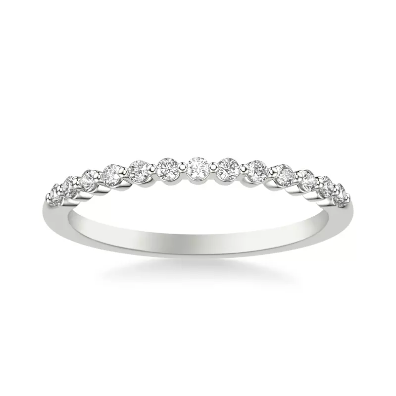 18K White Gold Bliss Petite Shared Prong Diamond Band