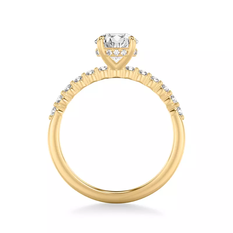 18K Yellow Gold Bliss Petite Shared Prong Diamond Engagement Ring