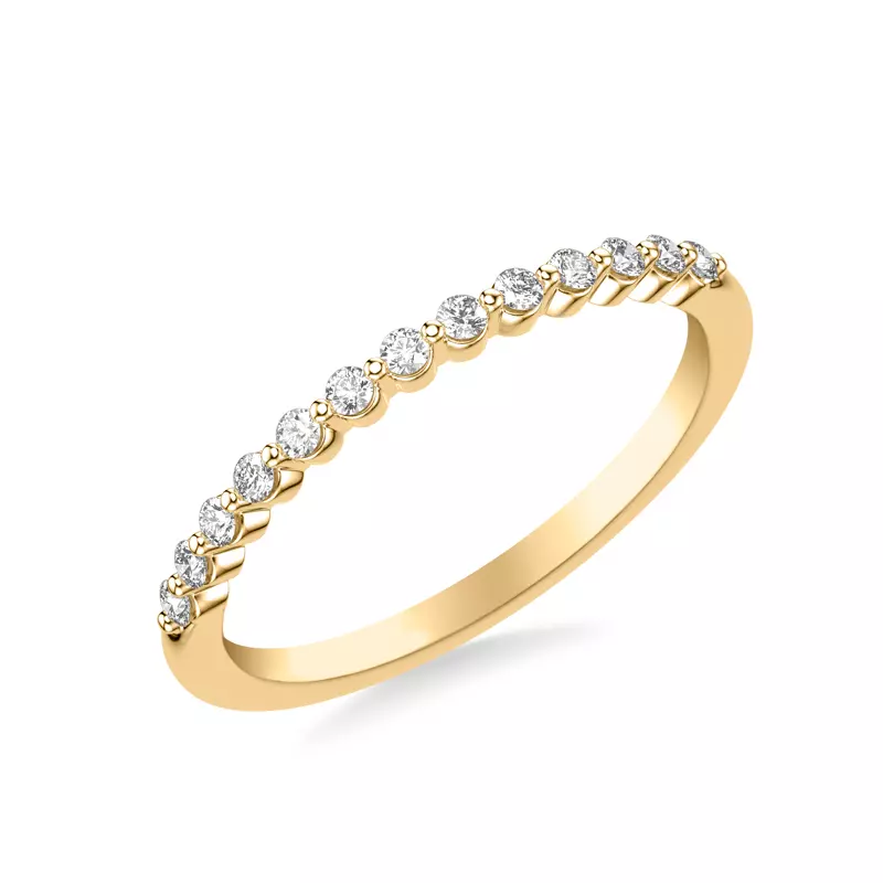 18K Yellow Gold Bliss Petite Shared Prong Diamond Band