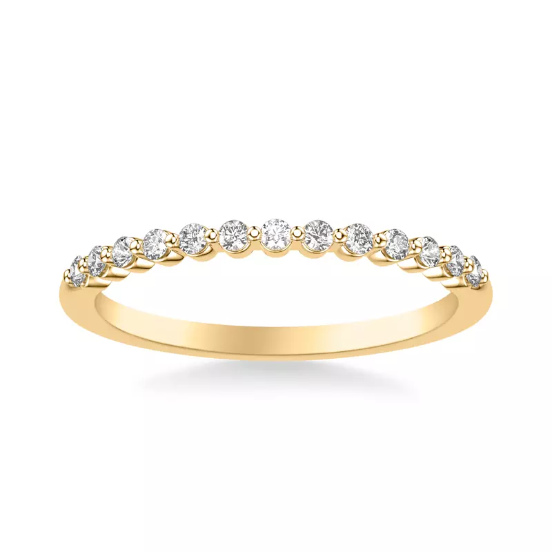 18K Yellow Gold Bliss Petite Shared Prong Diamond Band
