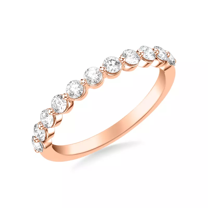 14K Rose Gold Bliss Grand Shared Prong Diamond Band