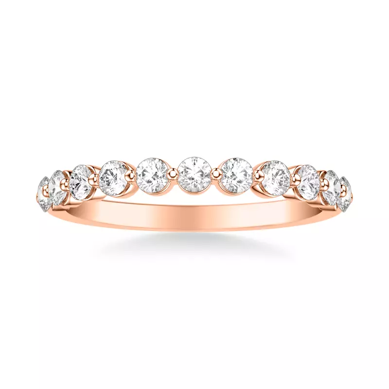 14K Rose Gold Bliss Grand Shared Prong Diamond Band