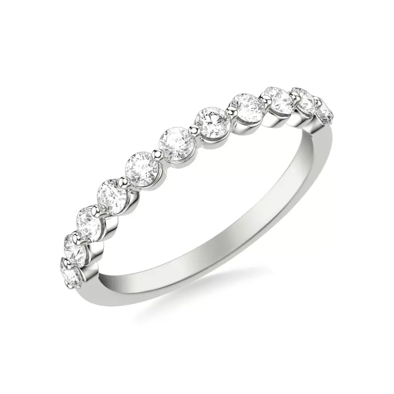 18K White Gold Bliss Grand Shared Prong Diamond Band
