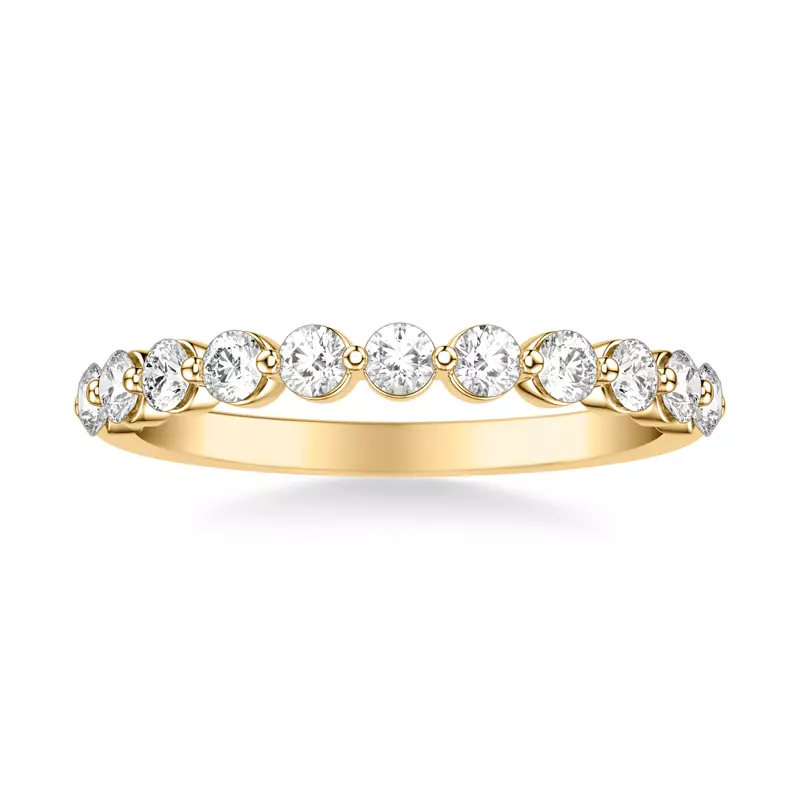 18K Yellow Gold Bliss Grand Shared Prong Diamond Band