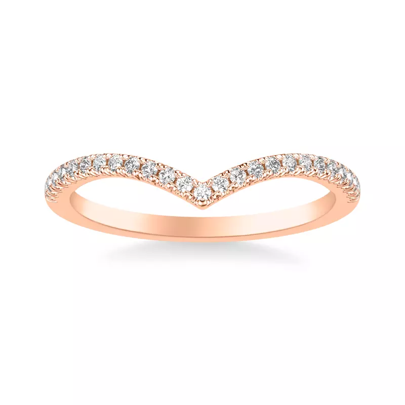 14K Rose Gold Renata Pavé Diamond V-Band