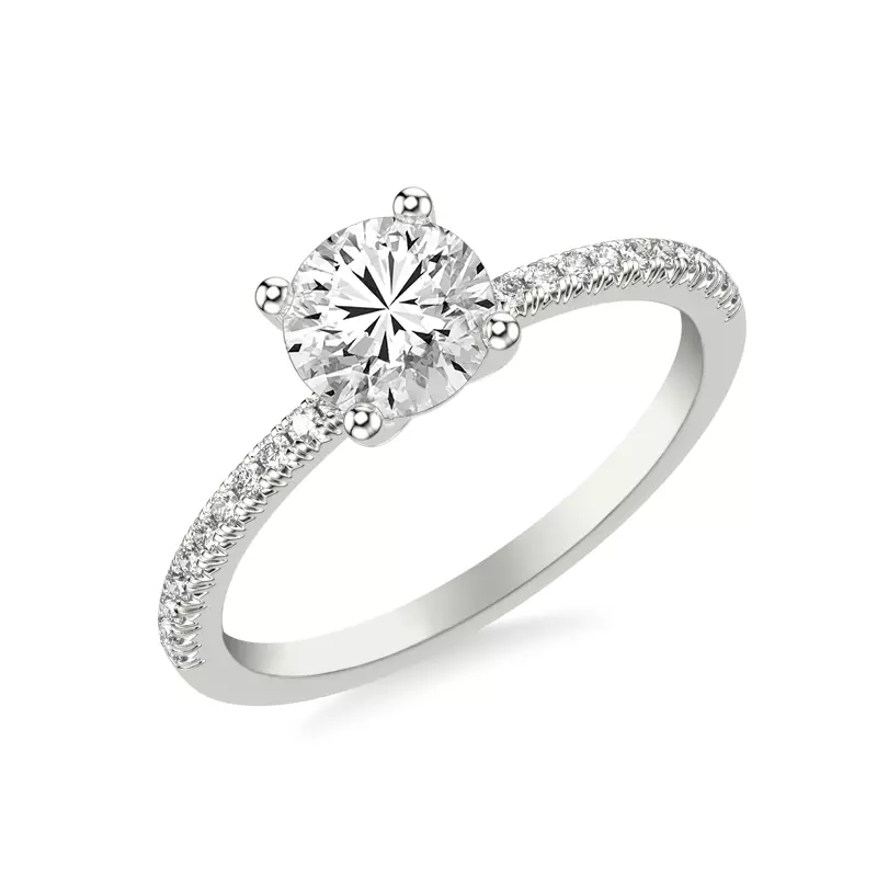 14K White Gold Renata Pavé Diamond Engagement Ring