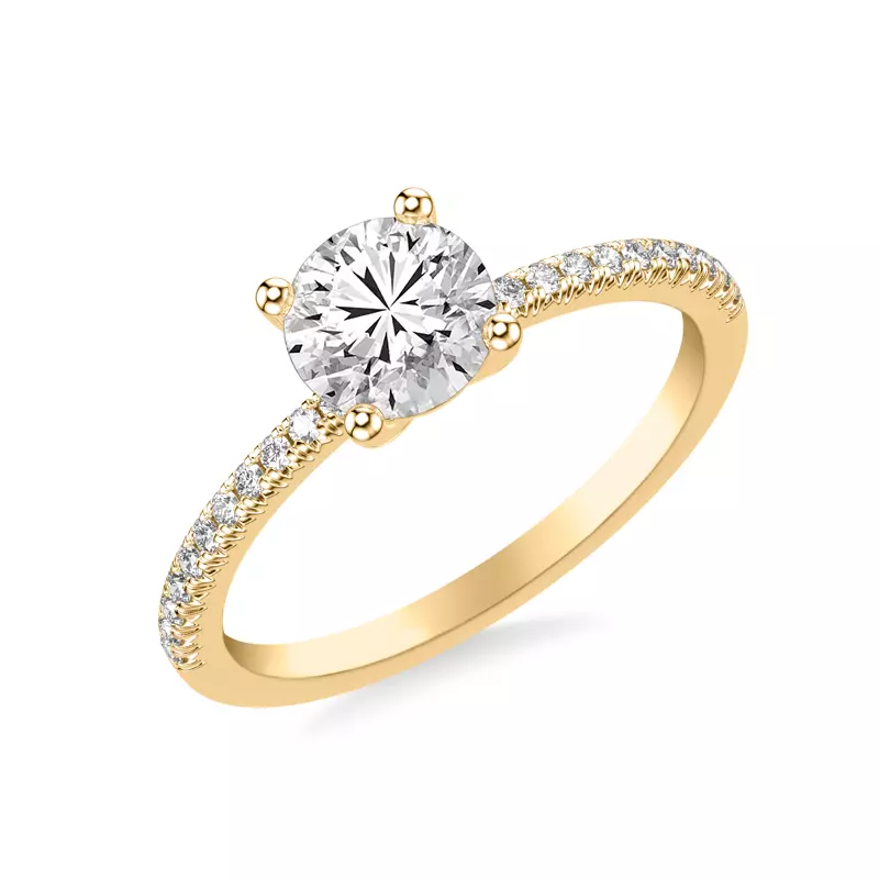 14K Yellow Gold Renata Pavé Diamond Engagement Ring