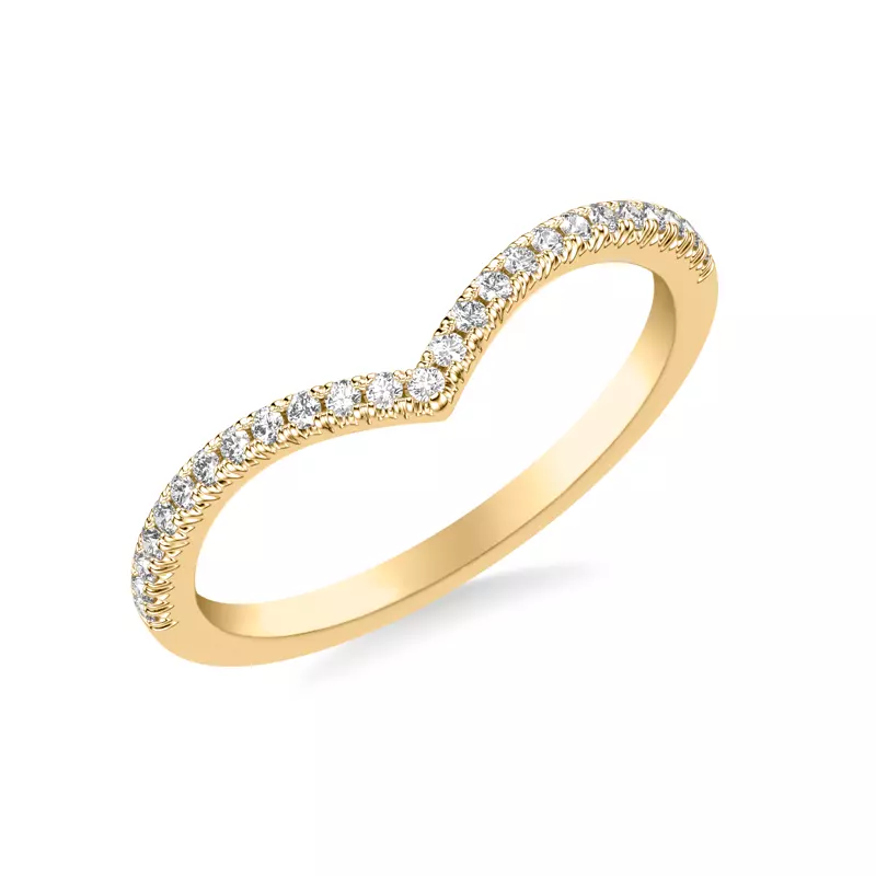 14K Yellow Gold Renata Pavé Diamond V-Band