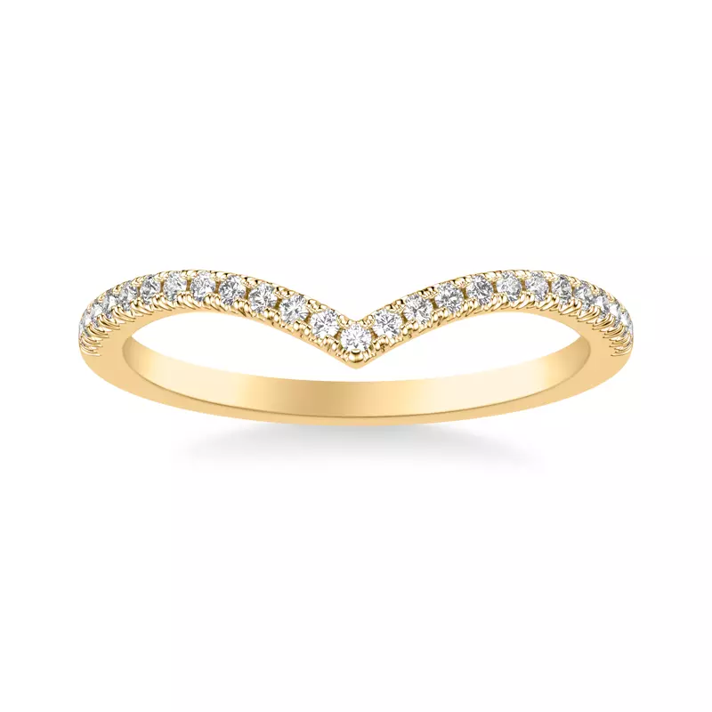 14K Yellow Gold Renata Pavé Diamond V-Band