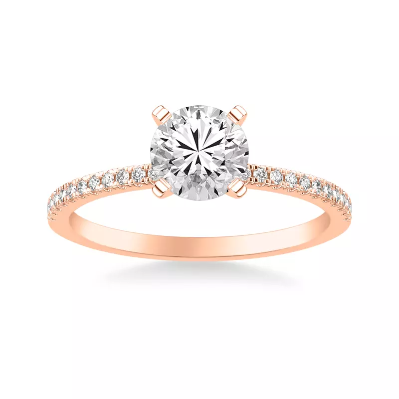 14K Rose Gold Callista Pavé Diamond Engagement Ring