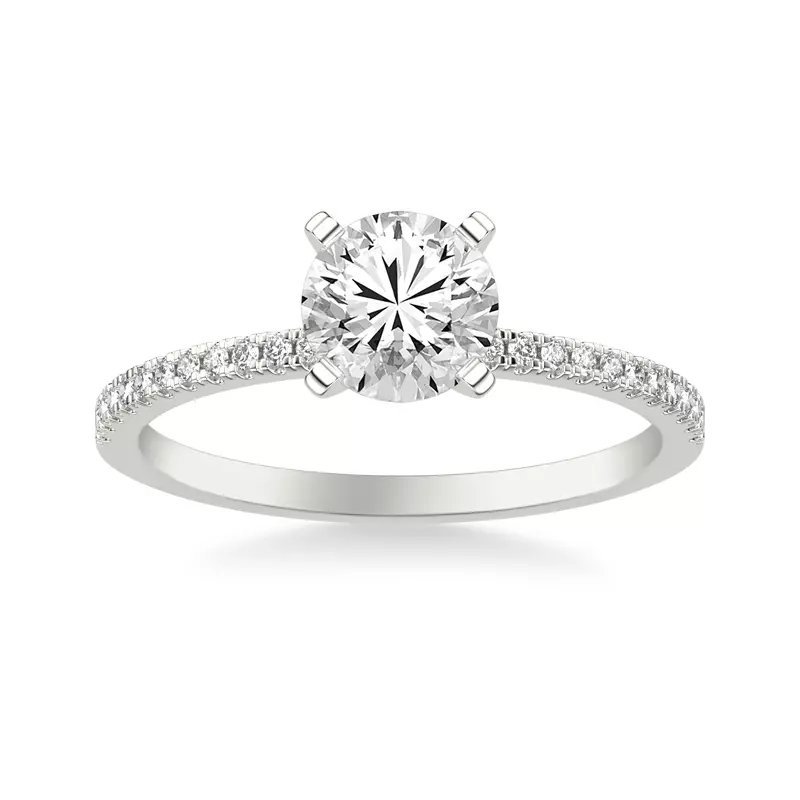 14K White Gold Callista Pavé Diamond Engagement Ring