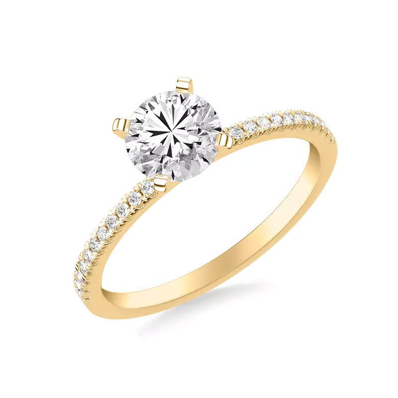 Callista Pavé Diamond Engagement Ring - 14K Yellow Gold