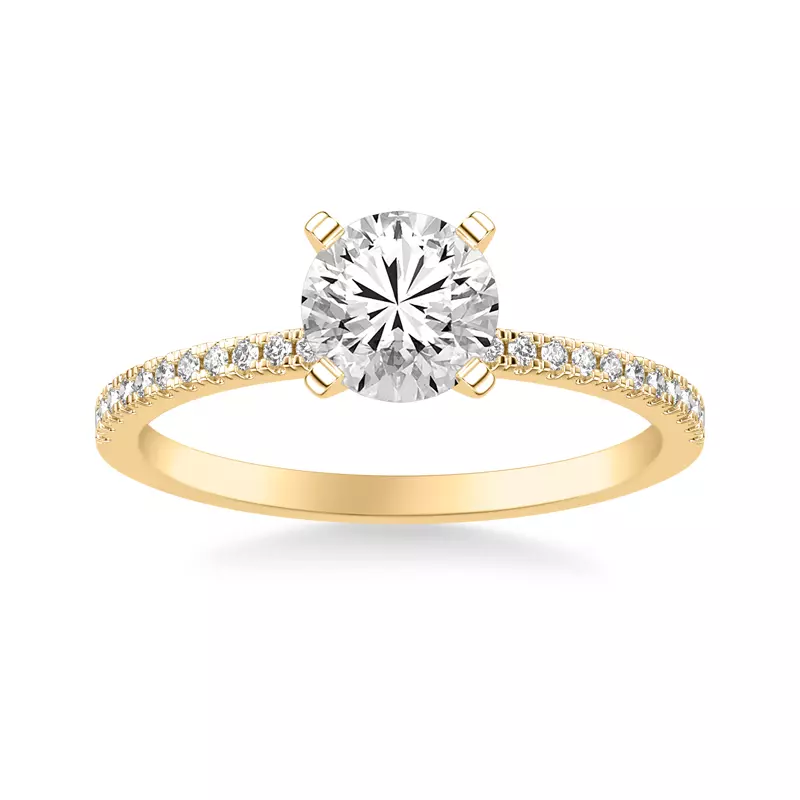 14K Yellow Gold Callista Pavé Diamond Engagement Ring