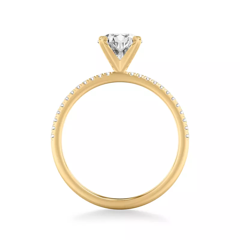 Callista Pavé Diamond Engagement Ring - 14K Yellow Gold