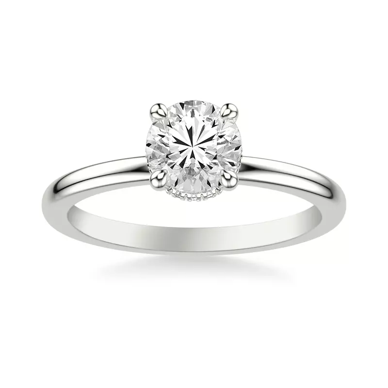 14K White Gold Alice Classic Solitaire Engagement Ring