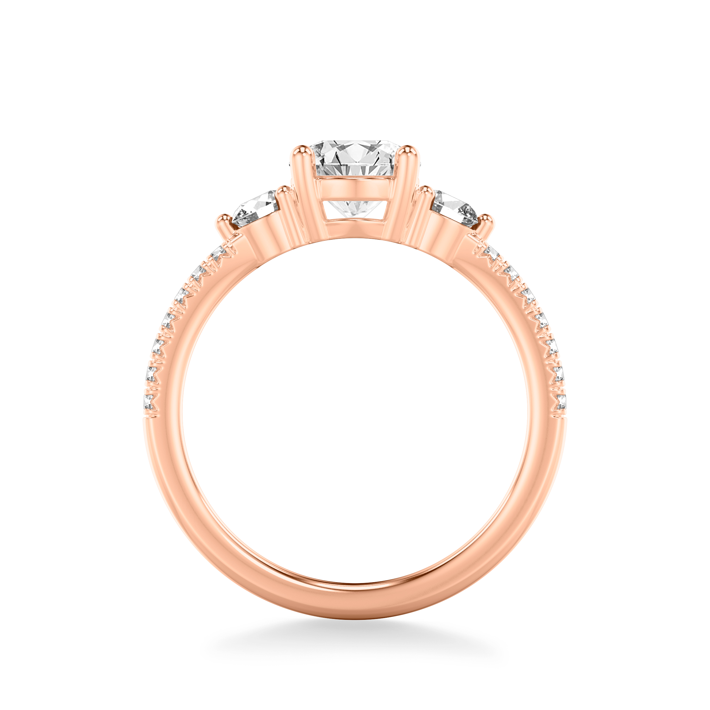 14K Rose Gold Brigitte Diamond Accent Engagement Ring