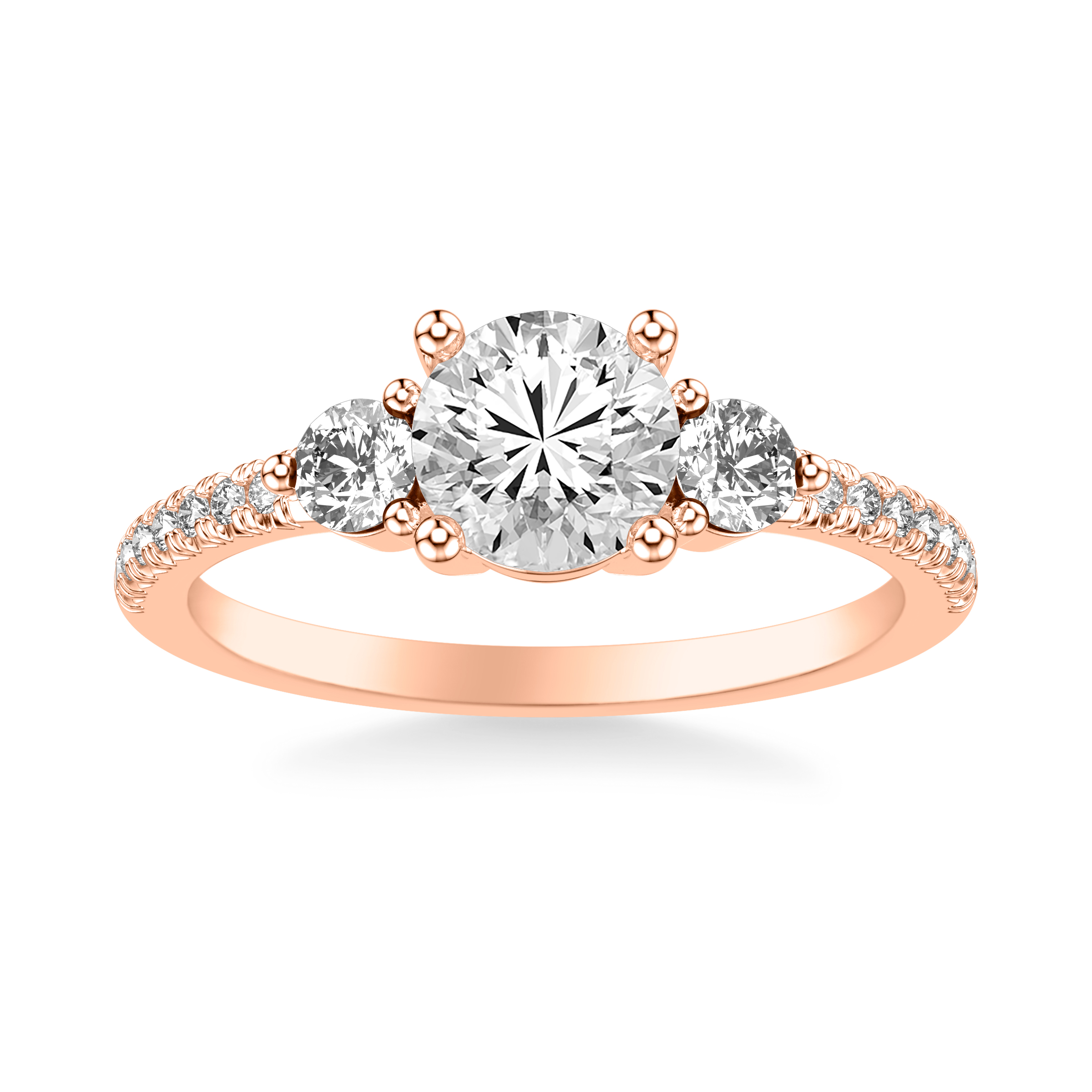 14K Rose Gold Brigitte Diamond Accent Engagement Ring