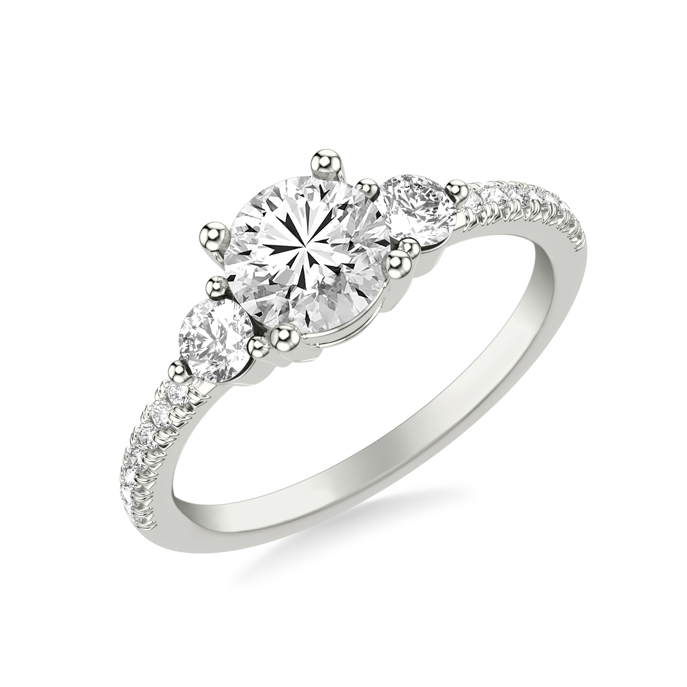 14K White Gold Brigitte Diamond Accent Engagement Ring