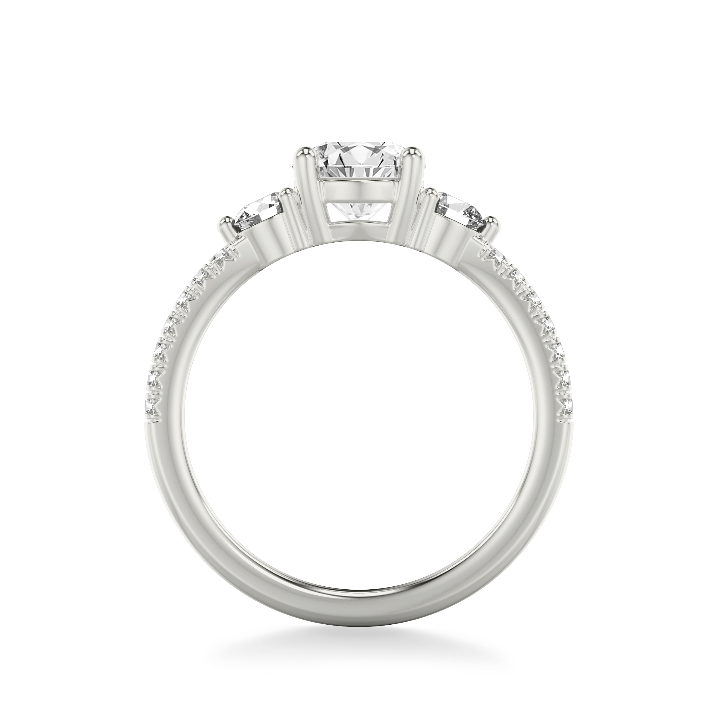 14K White Gold Brigitte Diamond Accent Engagement Ring