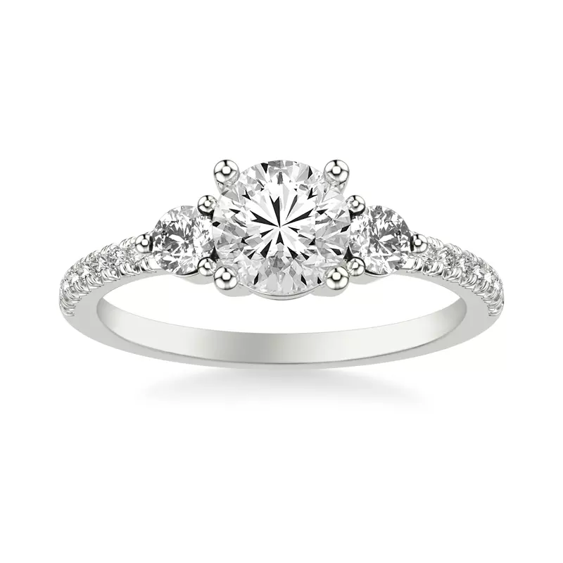 14K White Gold Brigitte Diamond Accent Engagement Ring