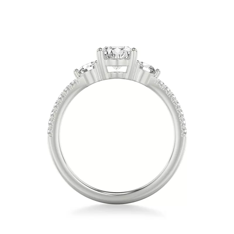14K White Gold Brigitte Diamond Accent Engagement Ring
