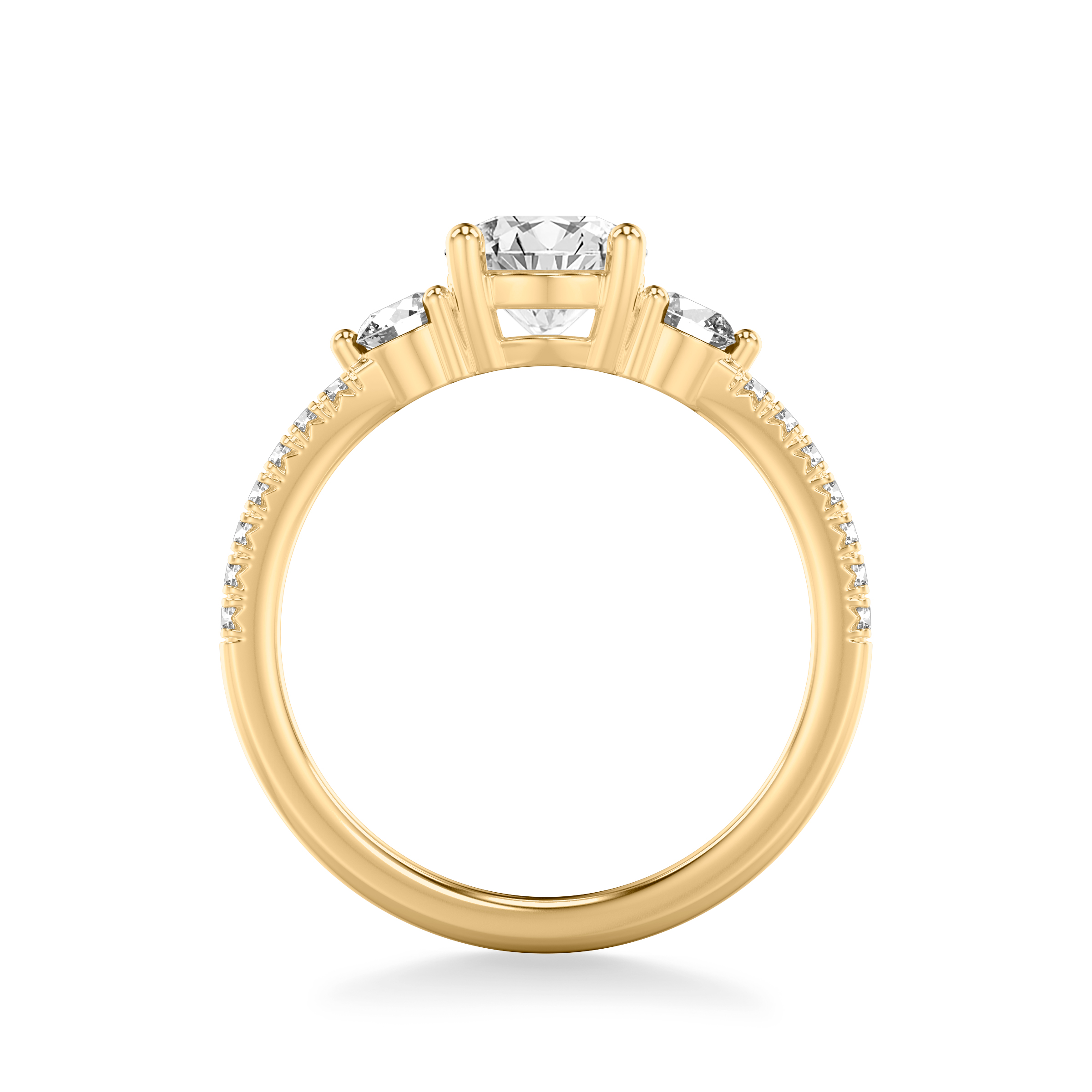 14K Yellow Gold Brigitte Diamond Accent Engagement Ring