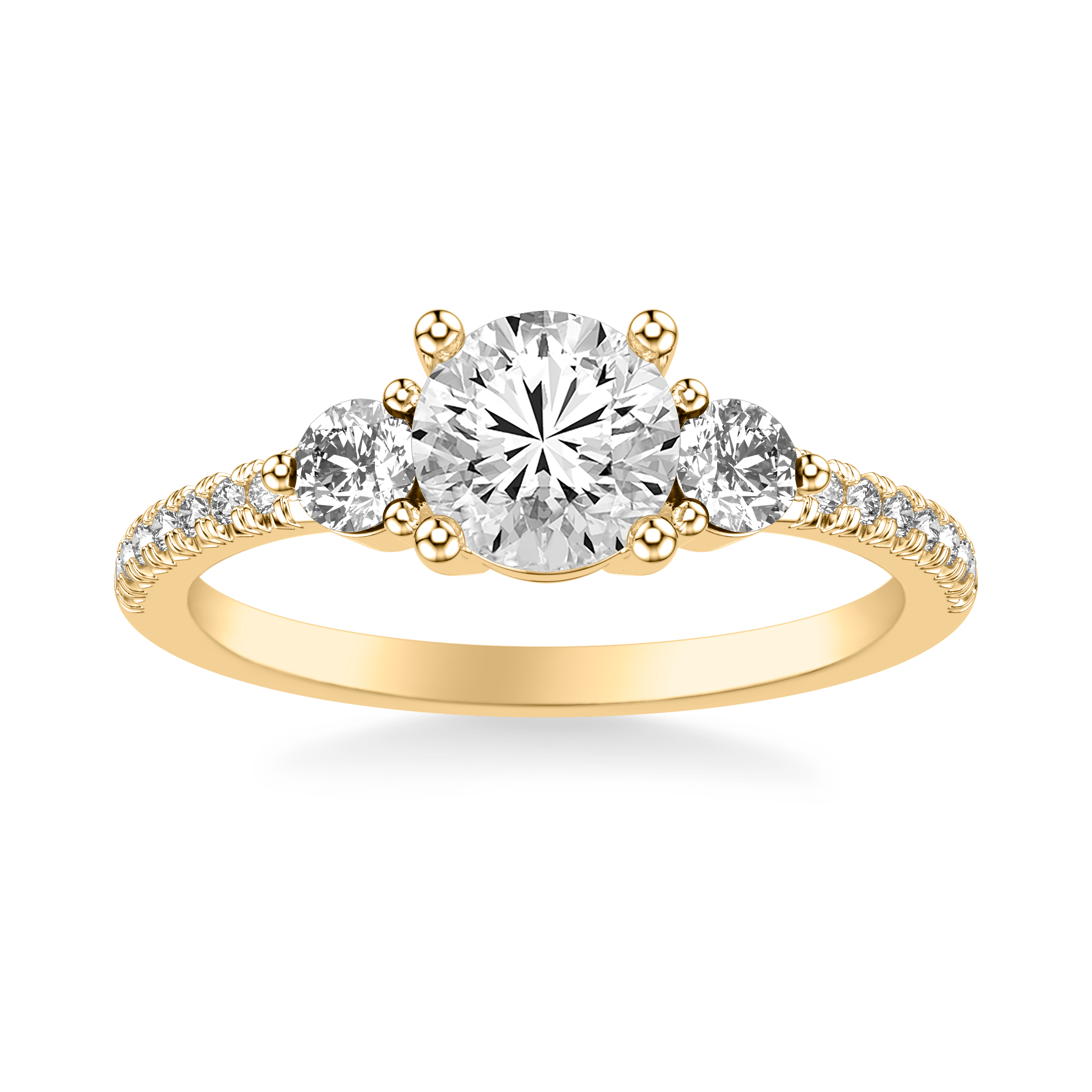 14K Yellow Gold Brigitte Diamond Accent Engagement Ring