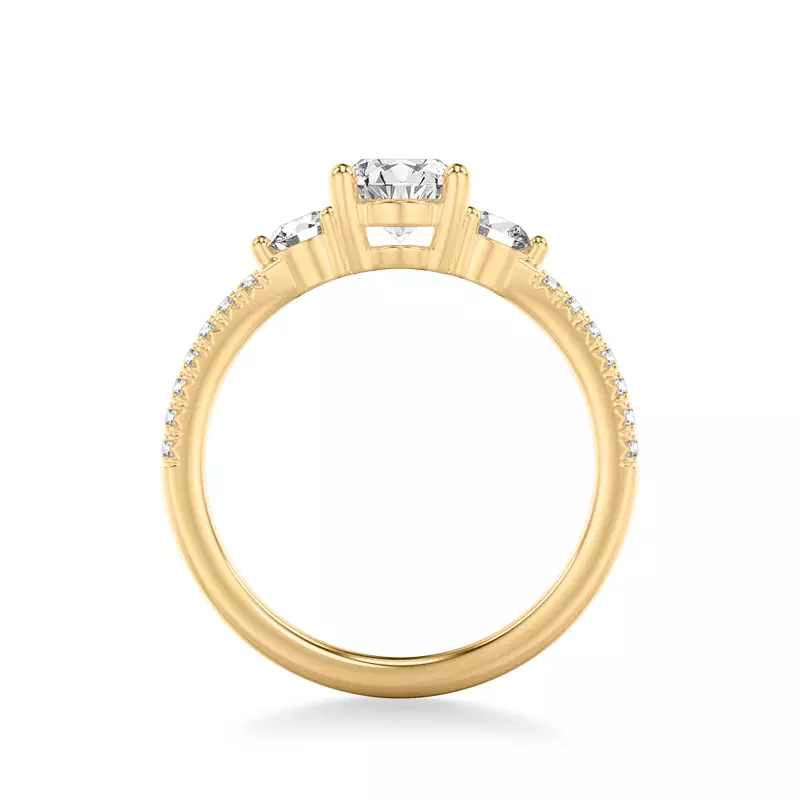 14K Yellow Gold Brigitte Diamond Accent Engagement Ring