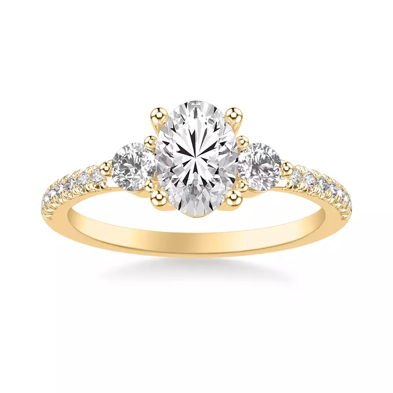 14K Yellow Gold Brigitte Diamond Accent Engagement Ring