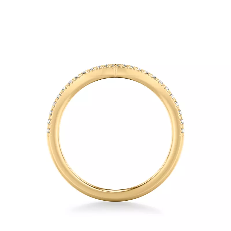 14K Yellow Gold Brigitte Pave Diamond V-Band