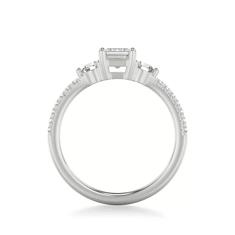 18K White Gold Brigitte Diamond Accent Engagement Ring