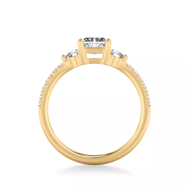 18K Yellow Gold Brigitte Diamond Accent Engagement Ring