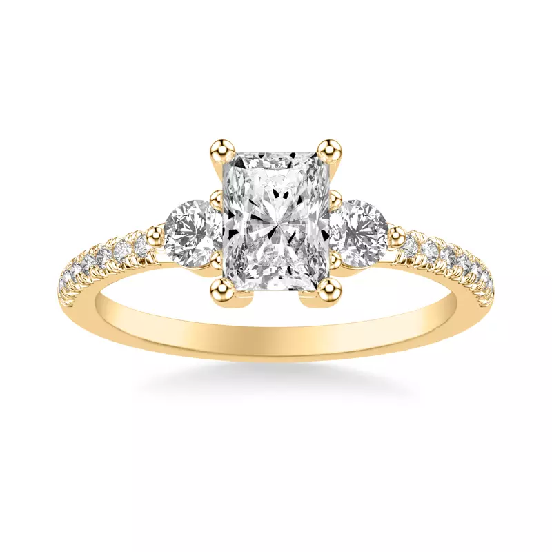 18K Yellow Gold Brigitte Diamond Accent Engagement Ring