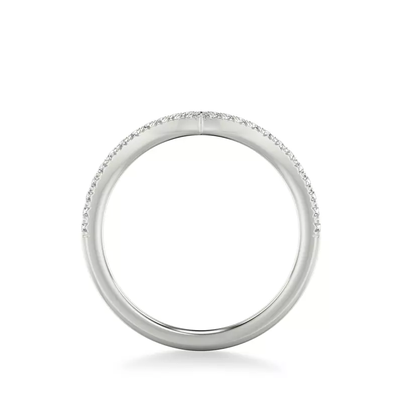 Platinum Brigitte Pave Diamond V-Band
