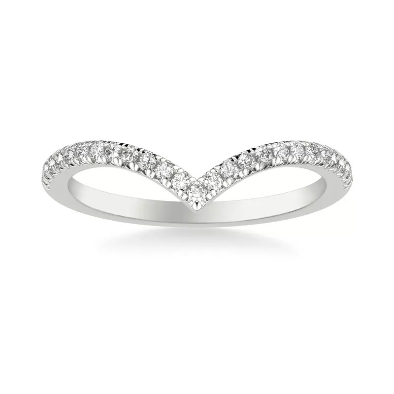 Platinum Brigitte Pave Diamond V-Band