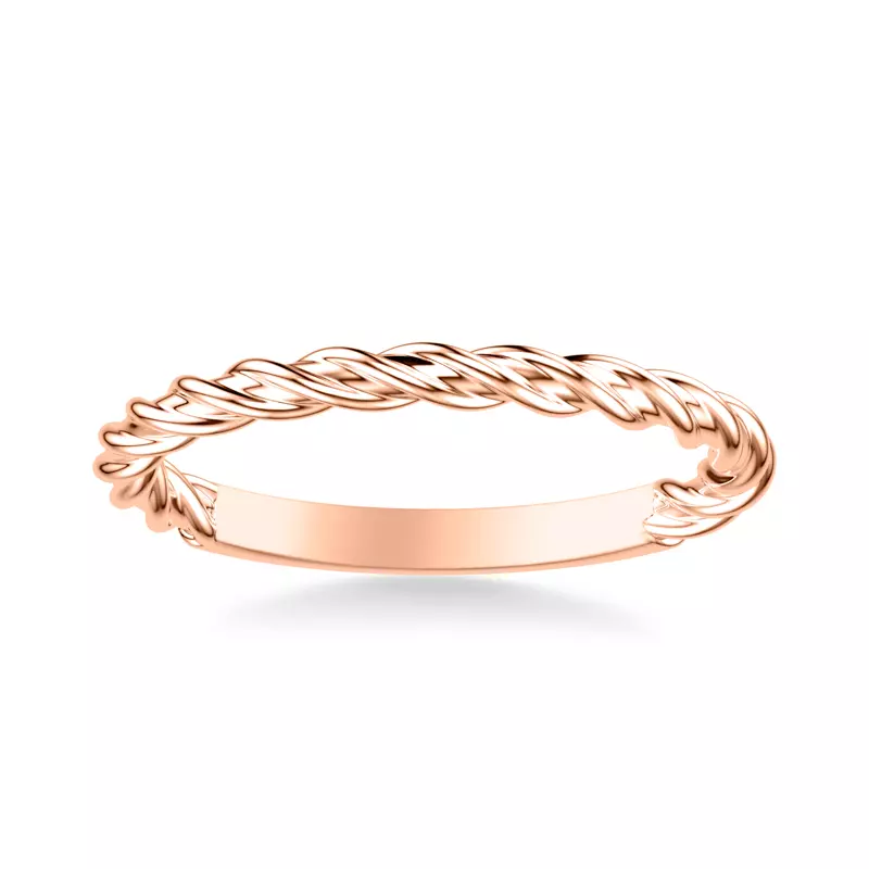 14K Rose Gold Sasha High-Polished Twist Band