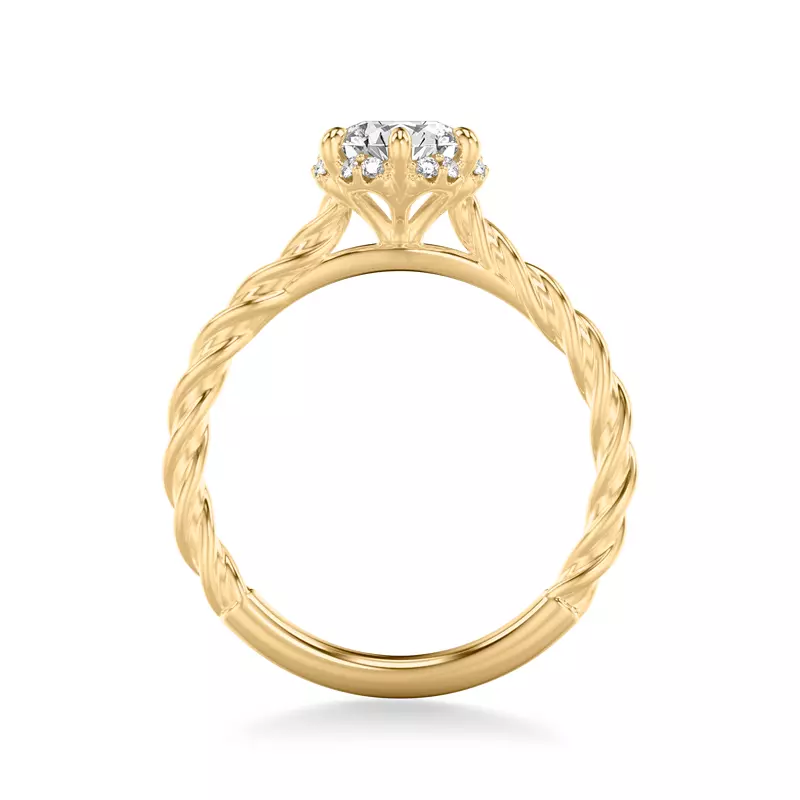 14K Yellow Gold Sasha Halo Engagement Ring