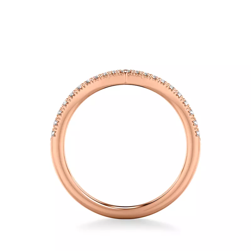 14K Rose Gold Zoe Pavé Diamond Chevron Band