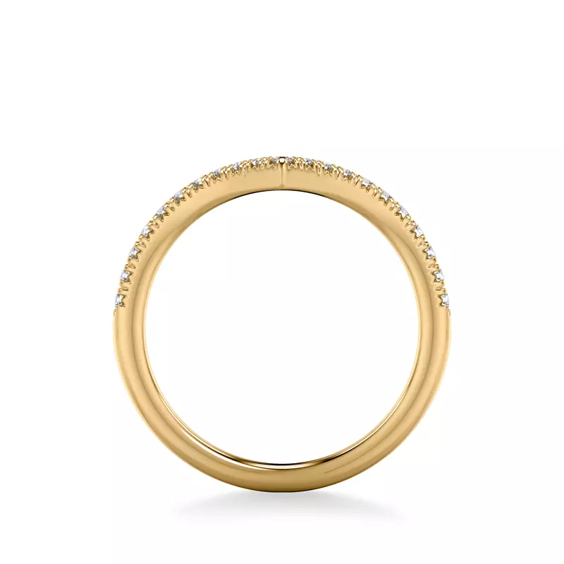 14K Yellow Gold Zoe Pavé Diamond Chevron Band