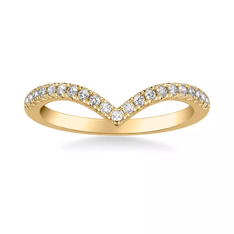 18K Yellow Gold Zoe Pavé Diamond Chevron Band
