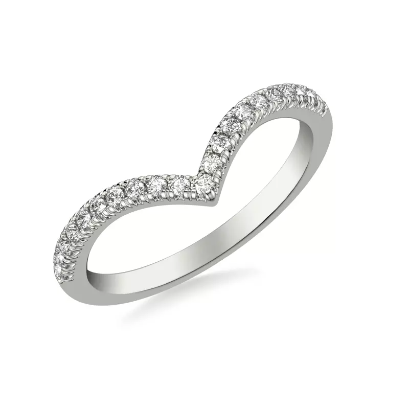Platinum Zoe Pavé Diamond Chevron Band