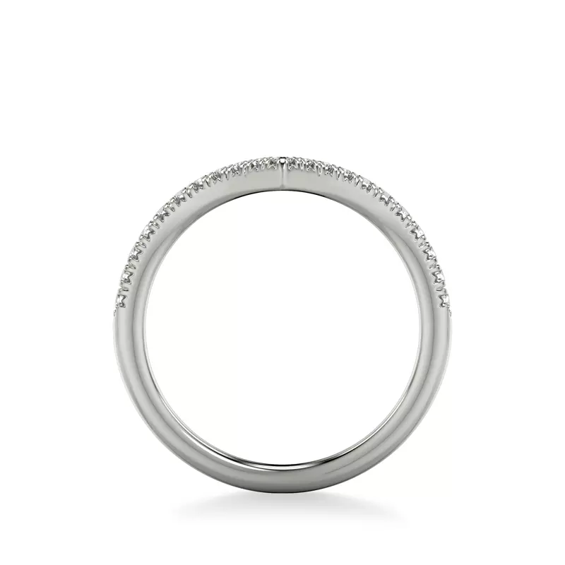 Platinum Zoe Pavé Diamond Chevron Band