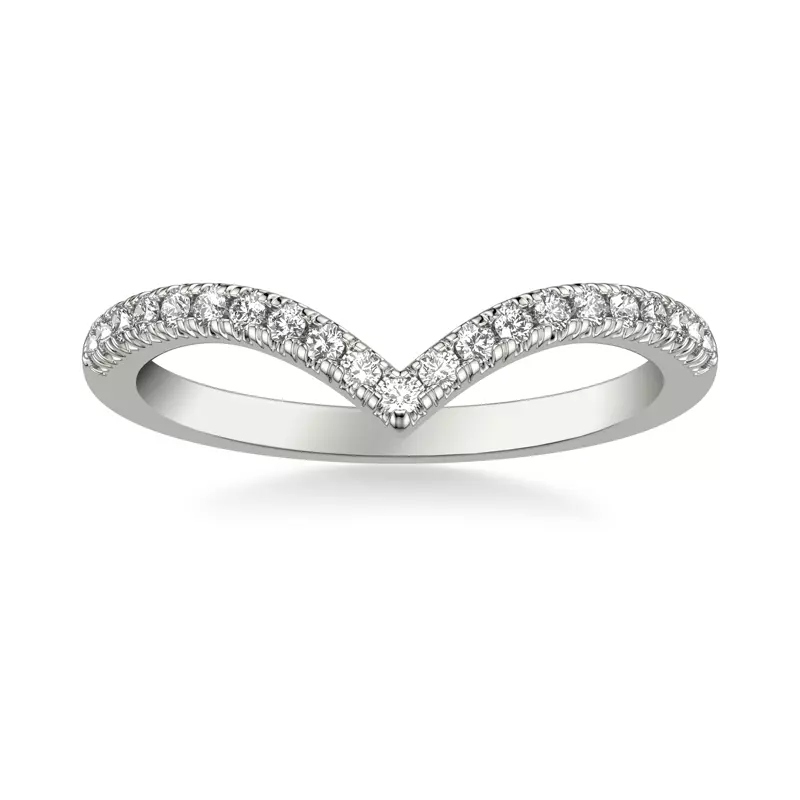 Platinum Zoe Pavé Diamond Chevron Band