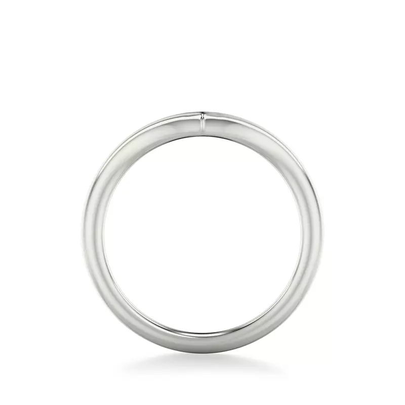 14K White Gold Candace High Polished Chevron Band