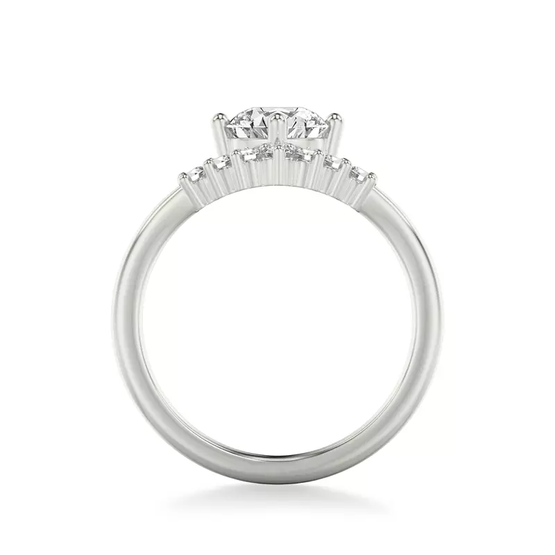 18K White Gold Lexi Diamond Chevron Engagement Ring