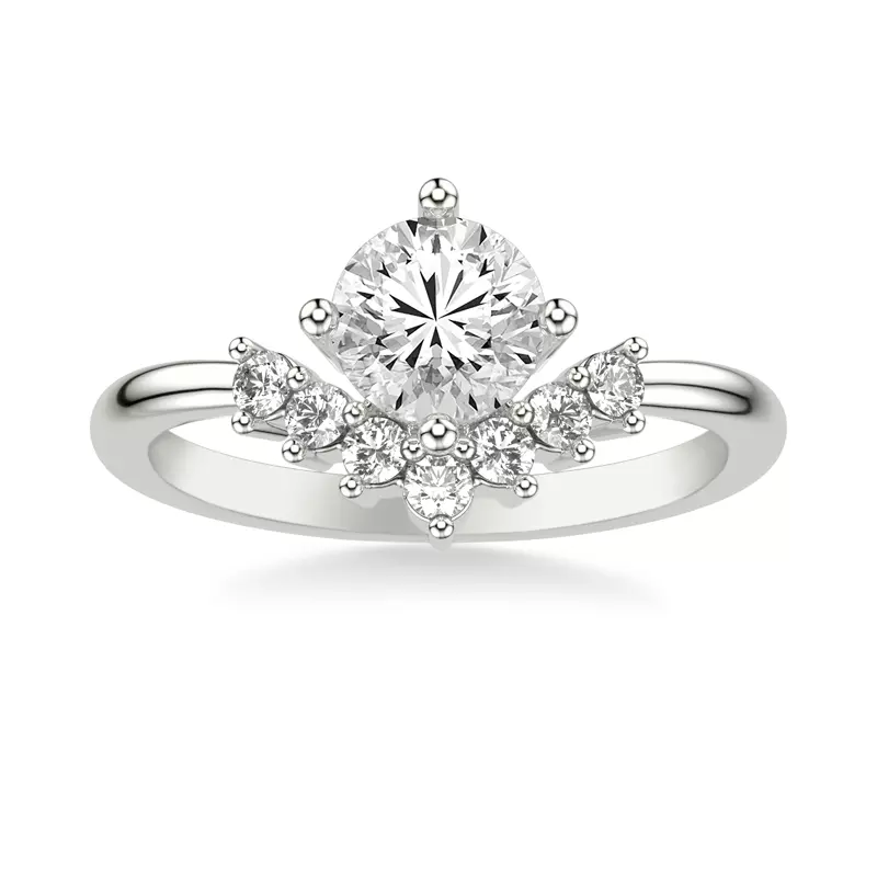 18K White Gold Lexi Diamond Chevron Engagement Ring