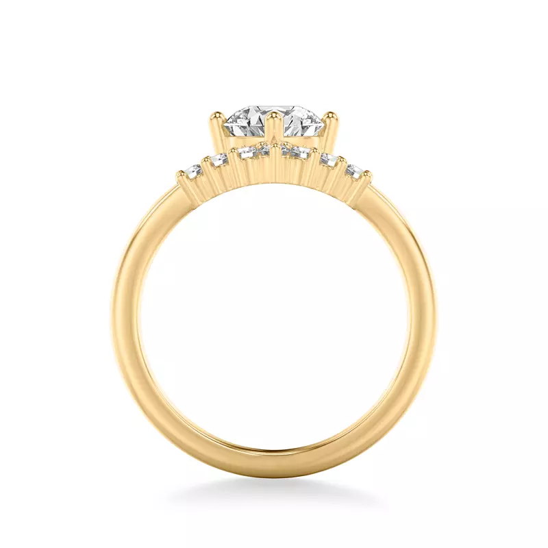 18K Yellow Gold Lexi Diamond Chevron Engagement Ring